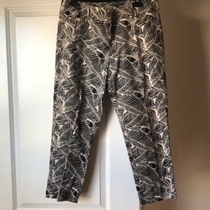 Black/cream Palm Crop Pants